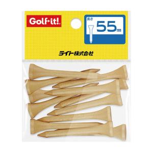 ゴルフ ティー 木製 高さ 55mm ウッドティー ウッドティー 55 ニス塗 ライト(LITE)T-120 ゆうパケット対応商品