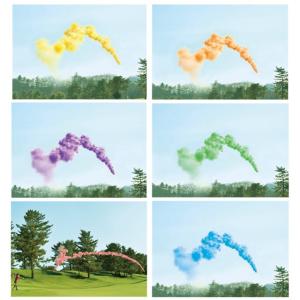 ゴルフ 幹事 ゴルフコンペ  始球式用ボール 煙 カラー