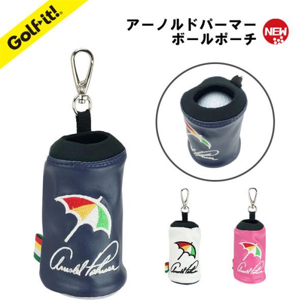 ゴルフ ボールポーチ 2個入用 フック付 アーノルドパーマー ボールポーチ APBP-03 ホワイト...