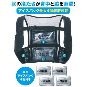アイスベスト 冷却ベスト アイスパック4個 冷...の詳細画像2