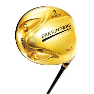 DERRINGERS デリンジャー ゴールド ブラッシー 高反発 フェアウェイウッド 2番 230cc 短尺 42.5インチ ヘッドカバー付き 右打ち用 ルール不適合｜golfman-original