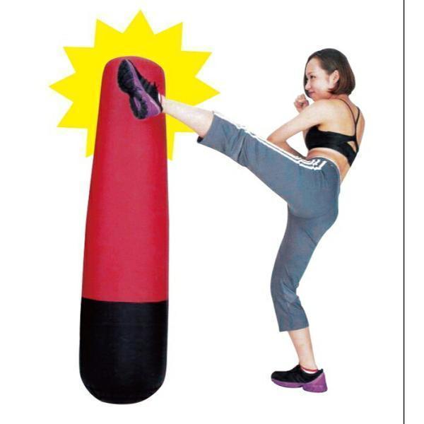 パンチングバッグ エアーポンプ付き 水注入式 高さ144cm ダイエット ストレス発散 PVC素材 ...