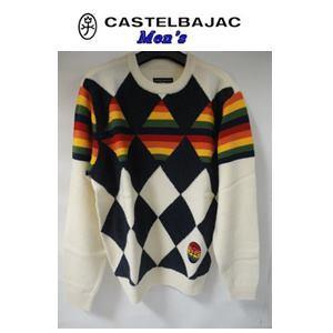 【秋冬物セール 60%OFF !!】CASTELBAJAC カステルバジャック　Wダイヤ柄JQ クル...