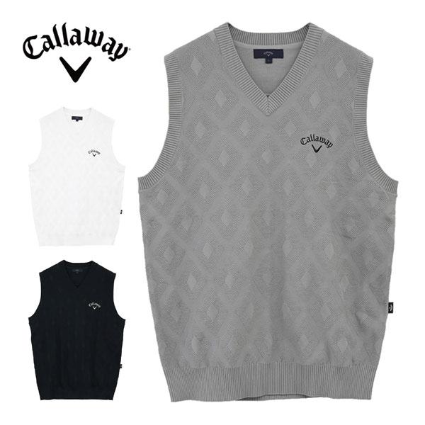 キャロウェイ ダイヤジャカード ソフトタッチ ニットベスト ゴルフウェア メンズ M-3L C242...