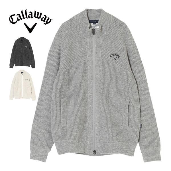 キャロウェイ 裏地付き 畦編み フルジップ ニットセーター ゴルフウェア メンズ 2025年秋冬モデ...