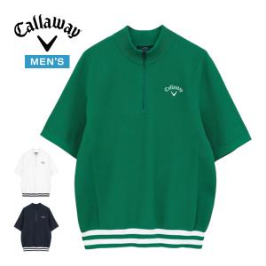Callaway（キャロウェイ） カノコ編み ハーフジップ モックネック 半袖