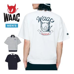 WAAC バックグラフィック ライトストレッチポンチ 半袖 ポロシャツ