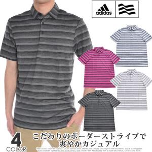 （超お買い得半袖ウェア）アディダス adidas ゴルフ メンズウェア 2カラー ストライプ 半袖ポロシャツ 大きいサイズ あすつく対応｜ゴルフウェアUSA