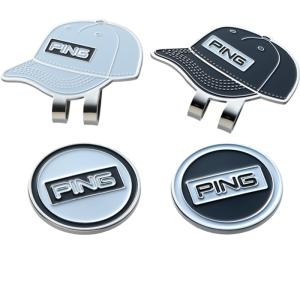 【ポスト投函メール便:クリックポスト】送料無料 PING AC-U226 CAP MARKER BLACK＆WHITE キャンディバーキャップ マーカー ブラック＆ホワイト セット｜golfshoplb