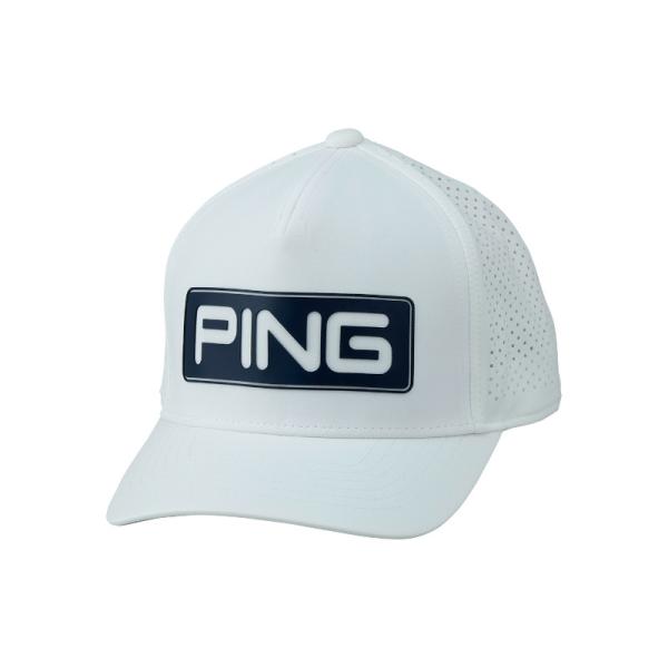 PING HW-T2501 ツアーキャップ ホワイト・ネイビー キャンディーバーロゴ