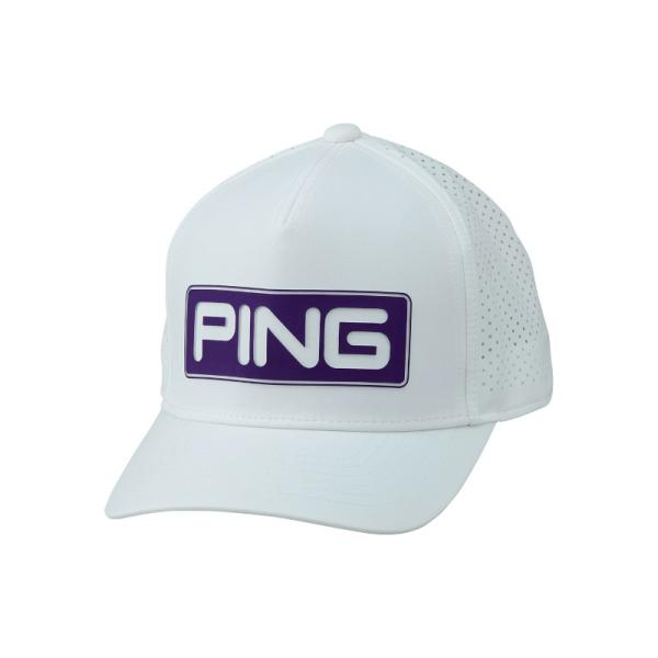 PING HW-T2501 ツアーキャップ ホワイト・パープル キャンディーバーロゴ