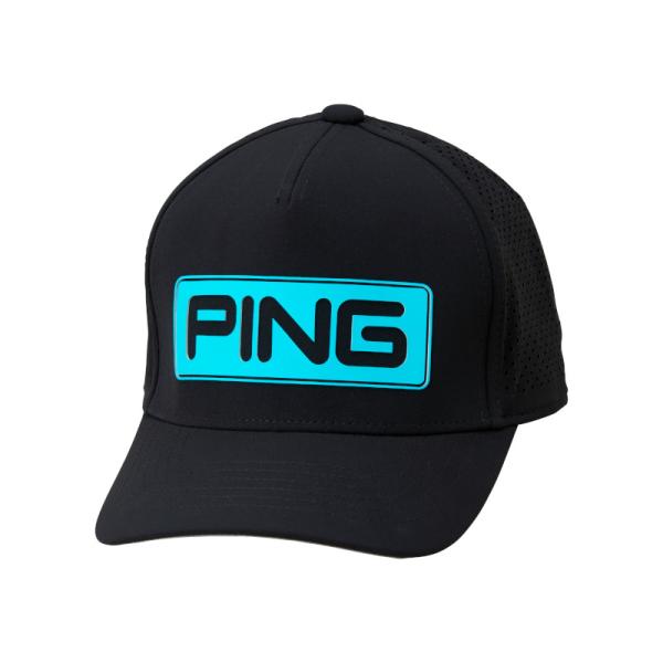 PING HW-T2501 ツアーキャップ ブラック・ターコイズ キャンディーバーロゴ