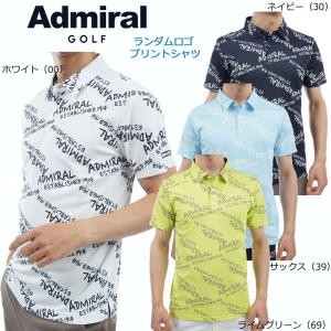 アドミラル ゴルフ ランダムロゴ プリントシャツ（ADMA433）メンズ 半袖 ポロシャツ 2024春夏｜golftown