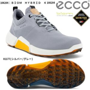 （セール）エコー メンズ ゴルフシューズ バイオム ハイブリッド 4  2021年 シルバー(108204-01177)