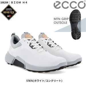 在庫限り（セール）ECCO エコー バイオム ハイブリッド フォー ゴルフシューズ （108204-57876）ホワイト／コンクリート