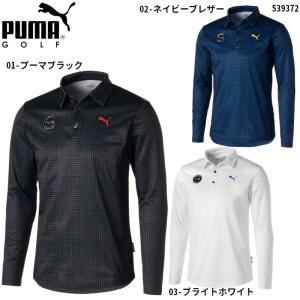 プーマ ゴルフ ウォーム 千鳥柄 AOP 長袖 ポロシャツメンズ  2022秋冬