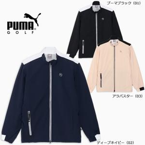 プーマ ゴルフ ストレッチ タフタ バックサイド ロゴ F ジャケット（630363）メンズ  2024秋冬 長袖 ジップアップ