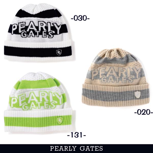 【NEW】PEARLY GATES パーリーゲイツ ボーダー柄ロゴ ニットワッチキャップ ニットキャ...