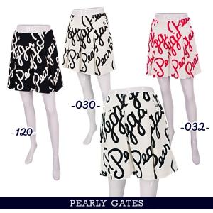 【PREMIUM OUTLET】PEARLY GATES パーリーゲイツ 筆記体ロゴグラフィック レディス プリーツスカート 055-3134412/23B｜golfwaveonline2