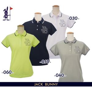 【NEW】Jack Bunny!! by PEARLY GATES ジャックバニー!! BIG! BIG! JBロゴ オニカノコ レディス半袖ポロシャツ 263-4160120/24A｜golfwaveonline2