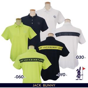 【NEW】Jack Bunny!! by PEARLY GATES ジャックバニー!! 紫外線カット”レイブロック” バックスタイルロゴ レディス半袖ポロシャツ 263-4160218/24A｜golfwaveonline2