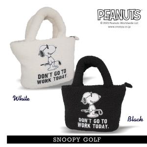 【NEW】スヌーピーゴルフ DON'T GO TO WORK TODAY. ジョー・クール/スヌーピー ふわふわモコモコ ボアのトート型カートバッグ PEANUTS 642-3981104/23D｜golfwaveonline2