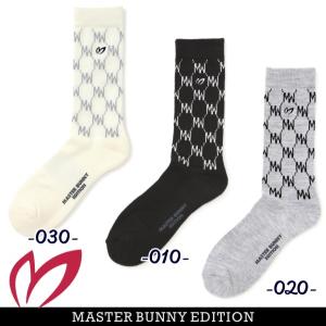 【NEW】マスターバニーbyパーリーゲイツ MASTER BUNNY EDITION モノグラム"M" 温熱ダイナホット!! メンズミドルソックス 758-3286023/23D｜golfwaveonline2