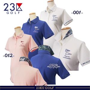 【New】 23区GOLFレディース 【吸水速乾/UVカット】 サッカー半袖ポロシャツ 【KHVLCM-0518】