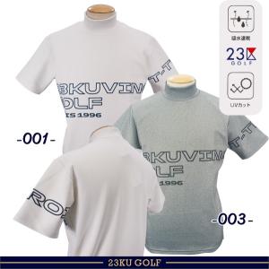 【New】 23区GOLFメンズ 【UVケア・吸水速乾】グラフィック 半袖モックネックシャツ【TOVTCS-0305】｜golfwaveonline