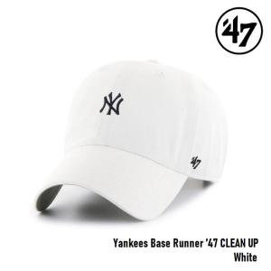 47 キャップ  '47 Brand フォーティセブン CLEAN UP Base Runner Yankees White MLB CAP ニューヨーク ヤンキース ミニロゴ メジャーリーグ｜golgoda