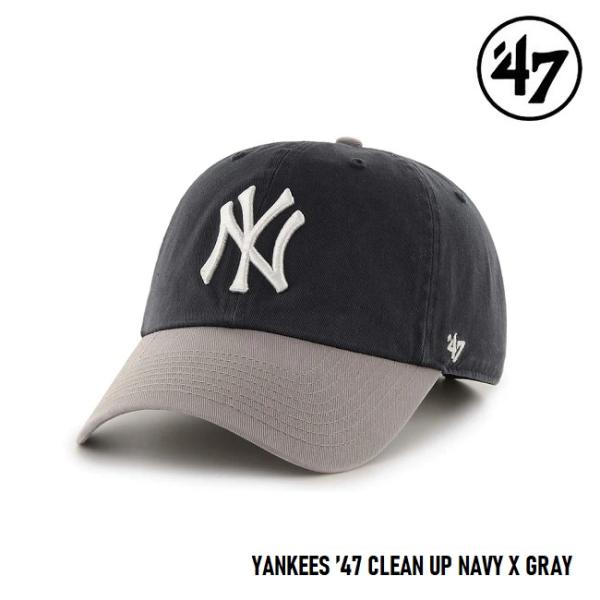 キャップ フォーティセブン &apos;47 Yankees CLEAN UP Navy-Gray MLB C...