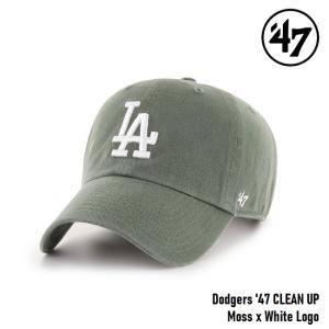 47 キャップ  '47 Brand フォーティセブン CLEAN UP Dodgers Moss x White Logo MLB CAP LA ロサンゼルスドジャース モス ホワイトロゴ メジャーリーグ｜golgoda