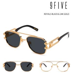 9fiveロイアルライト / ブラック / 24Kゴールド リムレスサングラス 9five サングラス 9five ROYALS LITE Black & 24K Gold Sunglasses