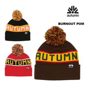 ビーニー  AUTUMN オータム BURNOUT POM BEANIE 23-24 ニット帽 ポンポンビーニー SNOWBOARD スノーボード SKATE SK8｜golgoda