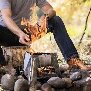 UPF 薪ストーブ 新昇級 1台2役 キャンプ 耐熱ガラス窓付き ミニ薪