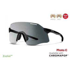 サングラス スミス SMITH PivLock Vert Black / CP Photo C to Gray ASIA FIT 調光レンズ ピブロック ヴァート スポーツサングラス ロードレース MTB