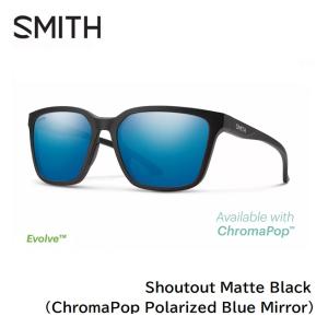 サングラス スミス SMITH Shoutout Matte Black (ChromaPop Polarized Blue Mirror)  シャットアウト クロマポップ 偏光レンズ｜golgoda
