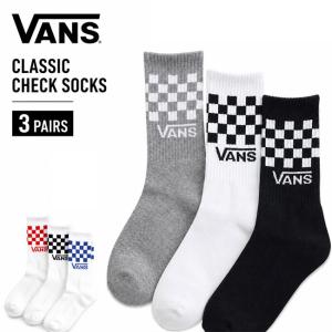 VANS バンズ CLASSIC CHECK SOCKS クラシックチェックソックス 3足セット メンズ レディース クルーソックス 正規品