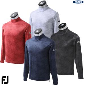 フットジョイ メンズ 長袖 シャドウプリントモックシャツ FJ-F21-S14