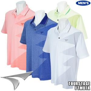 ツアーステージ メンズ 半袖ポロシャツ 杢天竺プリントデザイン FTM07A
