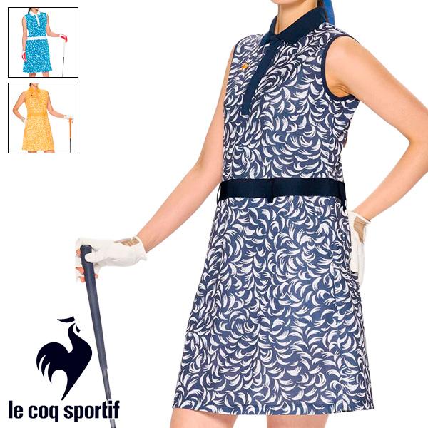 ルコックゴルフ レディース 総柄 ノースリーブ ワンピース 2025年春夏モデル LG5SOP80L