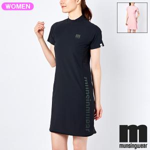 サイズ：M MUNSING WEAR マンシングウェア  半袖ポロ ワンピース  ネイビー系 [240101420397] ゴルフウェア レディース ストスト MUNSING WEAR マンシングウェア 半袖ポロ ワンピース ネイビー系
