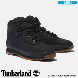 ティンバーランド ハイキングブーツ Timberland EURO HIKER F/L ユーロハイカー ミッド  ブラック/ヌバックレザー メンズブーツ A11TY｜golkin