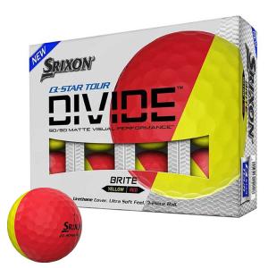 【USモデル】ダンロップ スリクソン SRIXON Q-STAR TOUR DIVIDE ゴルフボール イエロー/レッド 1ダース [12球]