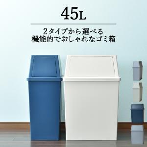 ゴミ箱 おしゃれ キッチン 大容量 45L袋可 フロントオープン 2段 積み重ね プッシュ フラップ フタ スリム インテリア雑貨 北欧 平和工業 積み重ねゴミ箱 45L