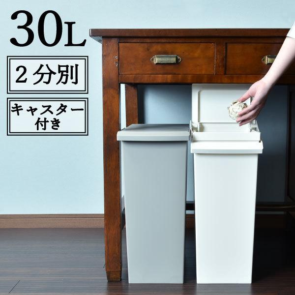 ゴミ箱 おしゃれ 分別 キッチン リビング キャスター 蓋 付き プラスチック 角型 シンプル 白 ...