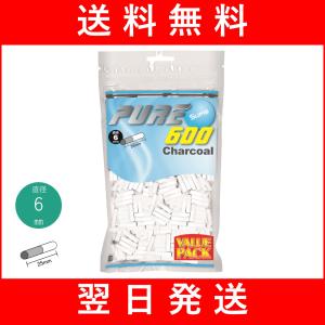 PURE 手巻きタバコ用 シャグ用 スリム チャコール フィルター 6mm x 25mm バリューパック600 手巻きたばこ用フィルター｜ジーエスレック総合ストア