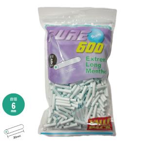 PURE 手巻きタバコ用 シャグ用 スリム エクストリーム ロング メンソール フィルター 6mm×30mm 600個入り 手巻きたばこ用フィルター