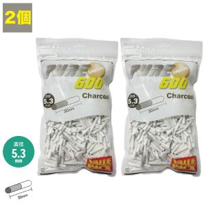 2個 PURE 手巻きタバコ用 スーパースリム チャコール フィルター 5.3mm×30mm 600個入り 手巻きたばこ用フィルター