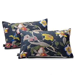 Kuai クッションカバー 45cm 60cm 30×50cm 花柄 オリエンタル アンティーク シノワズリ アジアン 北欧 インテリア ポリエステル